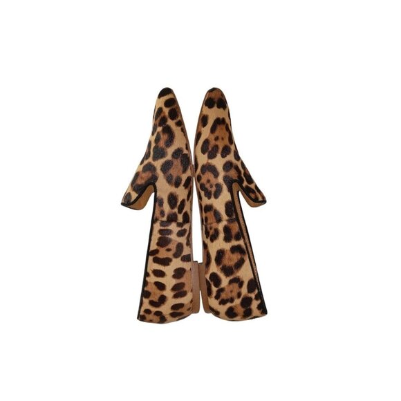 J. Crew Loafers Women's Brown Black Calf Fur Leopard Print Flats Shoes sz 8 - Picture 5 of 11